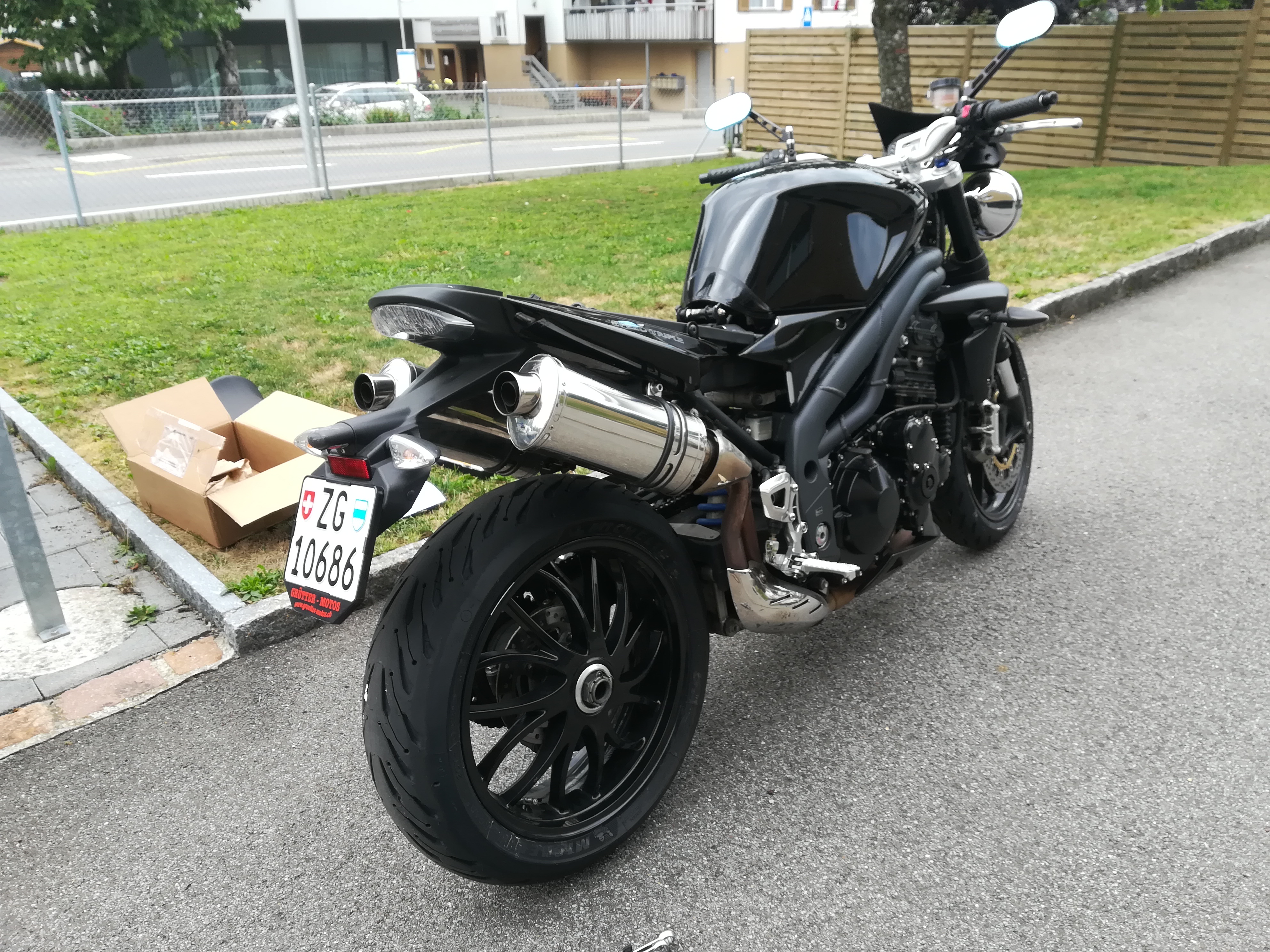 Speed Triple 1050, Heckumbau, Vorher